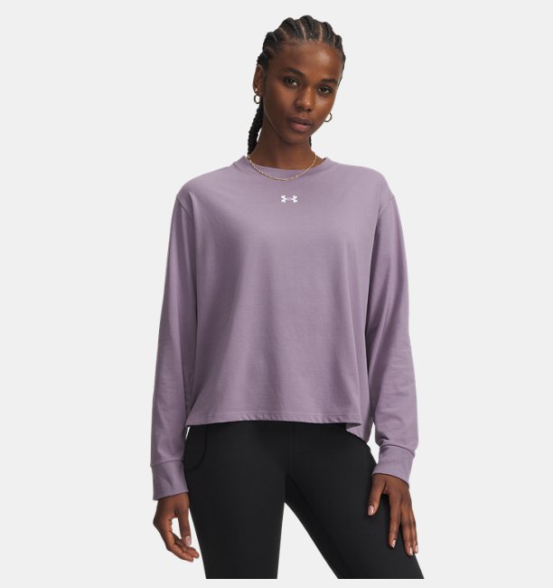 Kadın UA Boxy Uzun Kollu T-Shirt Gri