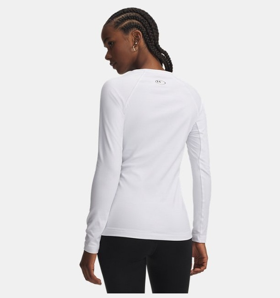 Beyaz Kadın UA CG Authentics Bisiklet Yaka Uzun Kollu T-shirt