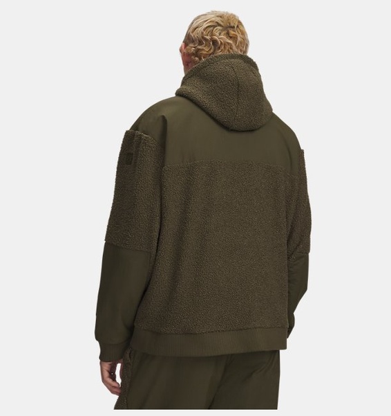 Yeşil Erkek UA High Pile Fleece Fermuarlı Ceket