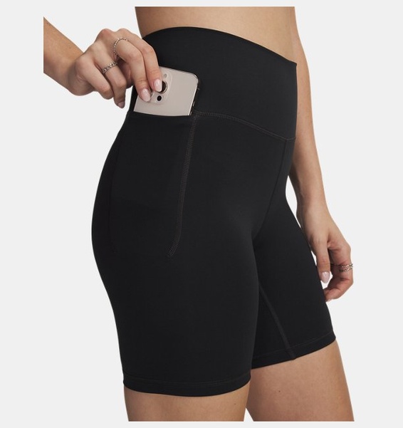 Siyah Kadın UA Meridian Bike 7in Kısa Tayt