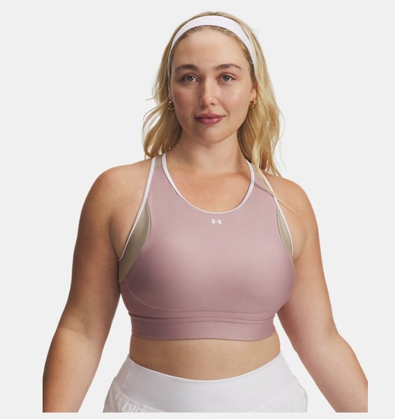 Pembe Kadın UA Crossback Mid Open Back Spor Sütyeni