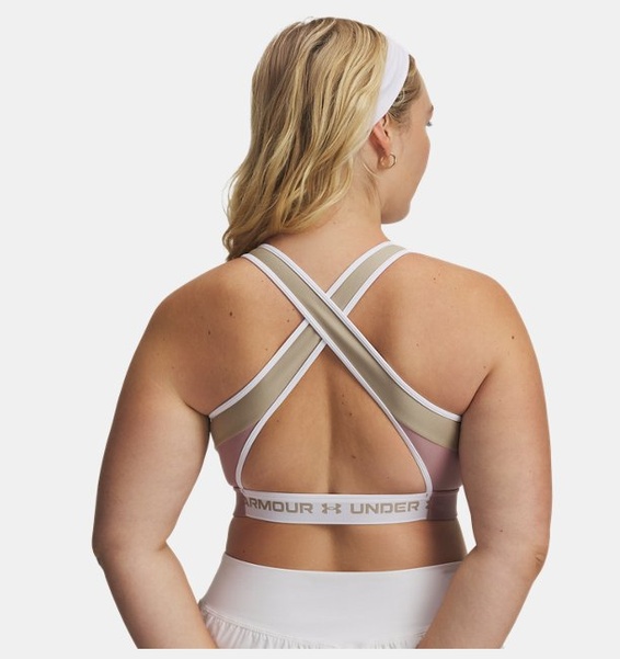 Pembe Kadın UA Crossback Mid Open Back Spor Sütyeni