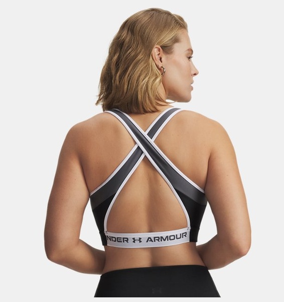 Siyah Kadın UA Crossback Mid Open Back Spor Sütyeni