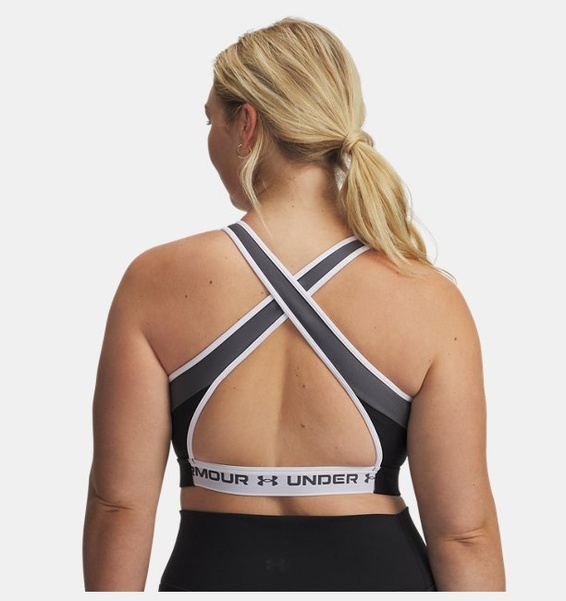 Siyah Kadın UA Crossback Mid Open Back Spor Sütyeni