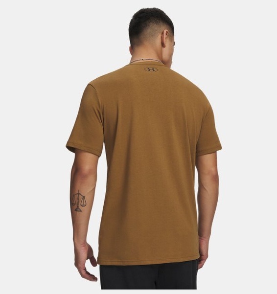 Kahverengi Erkek UA Left Chest Lockup Kısa Kollu T-shirt