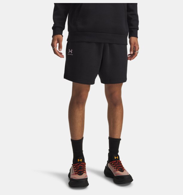 Erkek UA Essential Fleece Şort Siyah