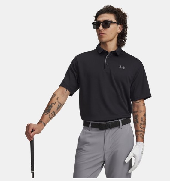 Siyah Erkek UA Tech Polo T-shirt
