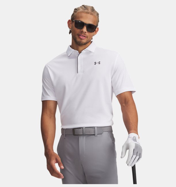 Erkek UA Tech Polo T-shirt Beyaz