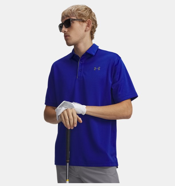Erkek UA Tech Polo T-shirt Mavi