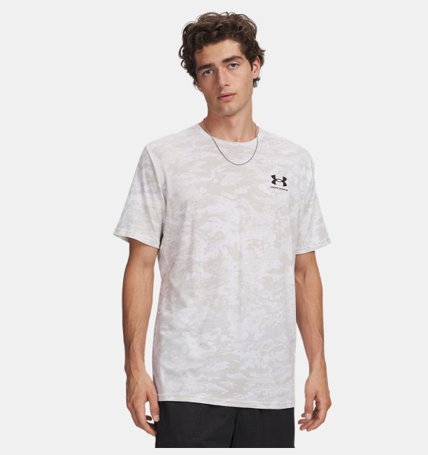 Erkek UA ABC Camo Kısa Kollu T-shirt Beyaz