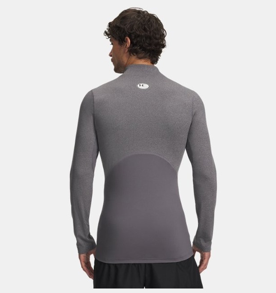 Gri Erkek UA ColdGear Armour Fitted Mock Uzun Kollu T-shirt