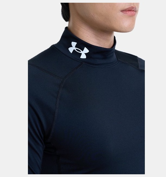 Siyah Erkek UA HeatGear Armour Compression Mock Kısa Kollu T-shirt