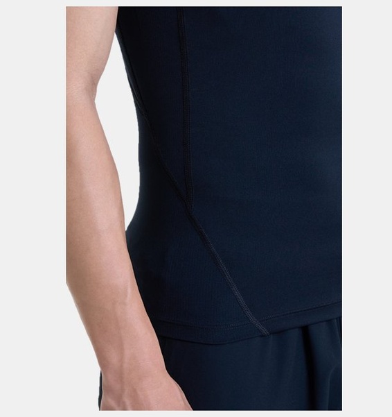 Siyah Erkek UA HeatGear Armour Compression Mock Kısa Kollu T-shirt