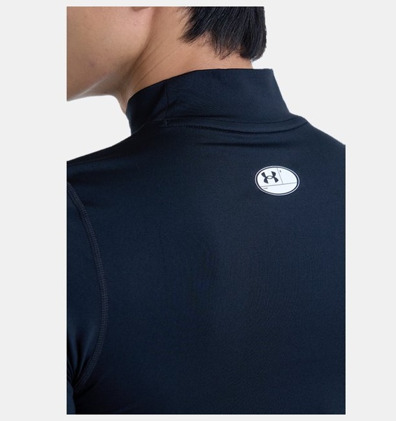 Siyah Erkek UA HeatGear Armour Compression Mock Kısa Kollu T-shirt