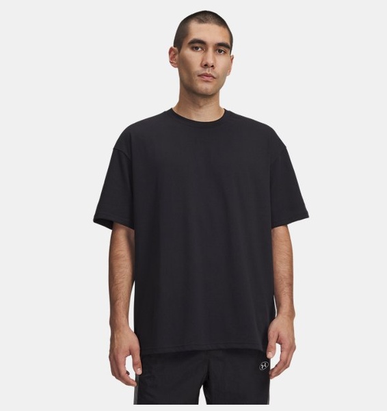 Siyah Erkek UA Oversized Heavyweight Kısa Kollu T-shirt