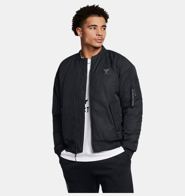 Erkek UA Project Rock Bomber Ceket Siyah