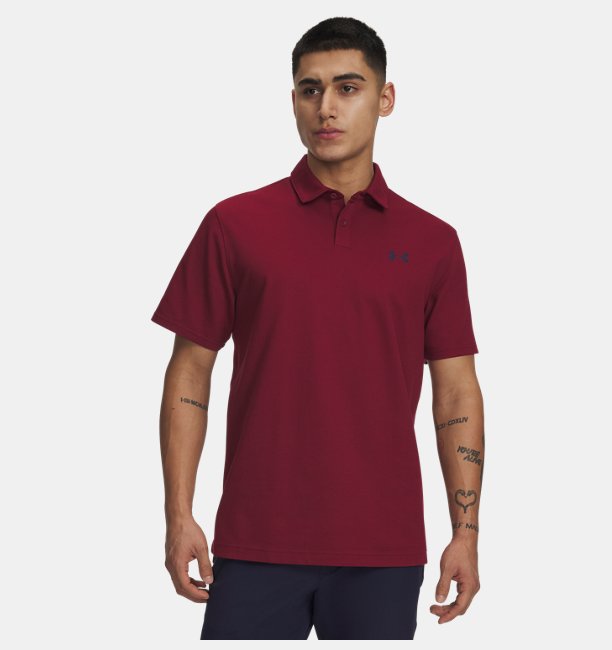 Erkek UA Playoff Pike Polo T-shirt Kırmızı