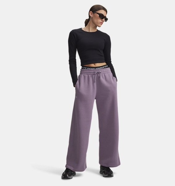 Gri Kadın UA Rival Fleece Wide Eşofman Altı