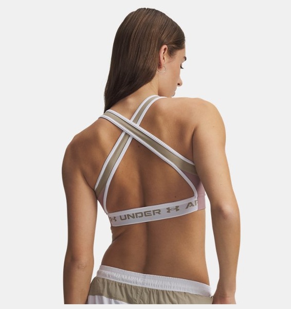Pembe Kadın UA Crossback Mid Open Back Spor Sütyeni