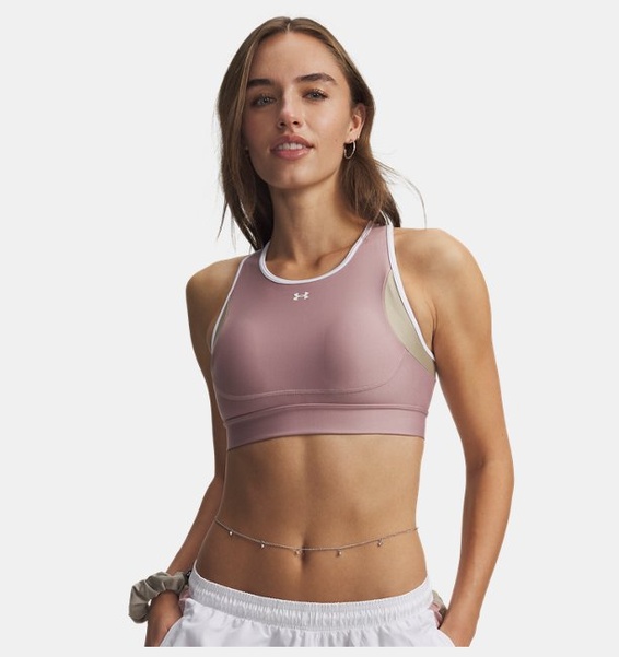 Pembe Kadın UA Crossback Mid Open Back Spor Sütyeni