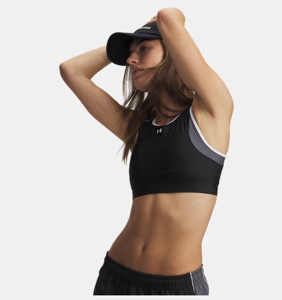 Siyah Kadın UA Crossback Mid Open Back Spor Sütyeni