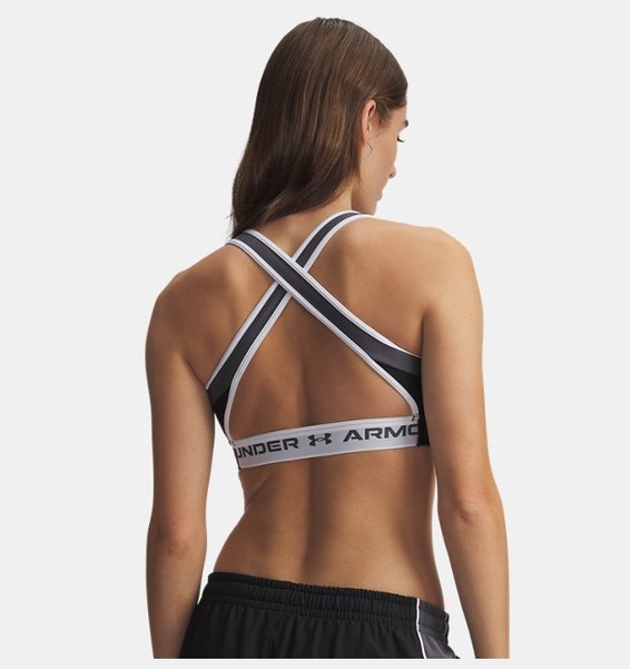 Siyah Kadın UA Crossback Mid Open Back Spor Sütyeni