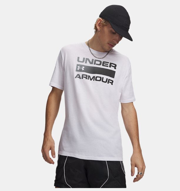 Erkek UA Team Issue Wordmark Kısa Kollu T-shirt Beyaz