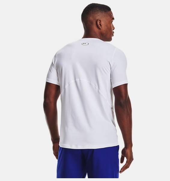 Beyaz Erkek UA HG Armour Fitted Kısa Kollu T-shirt