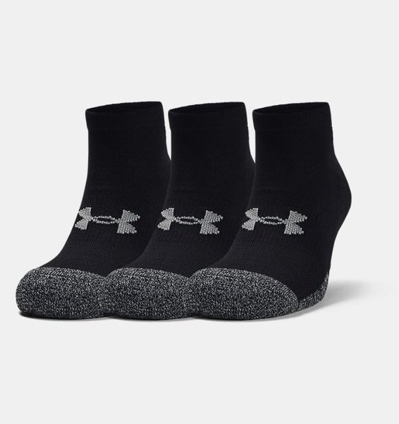 Siyah Yetişkin HeatGear® Lo Cut Çorap 3'lü Paket