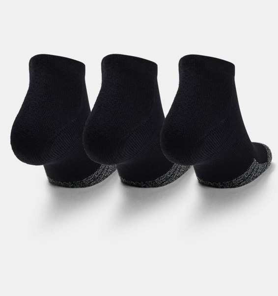Siyah Yetişkin HeatGear® Lo Cut Çorap 3'lü Paket