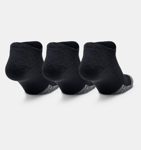 Siyah Yetişkin HeatGear® No Show Çorap 3'lü Paket