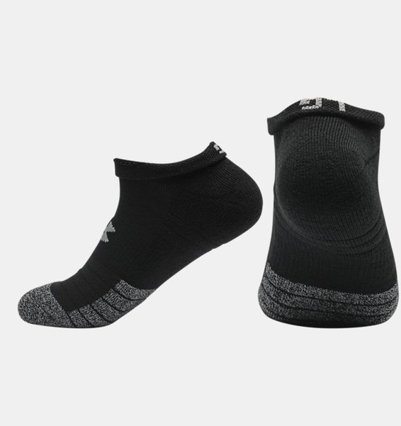 Siyah Yetişkin HeatGear® No Show Çorap 3'lü Paket