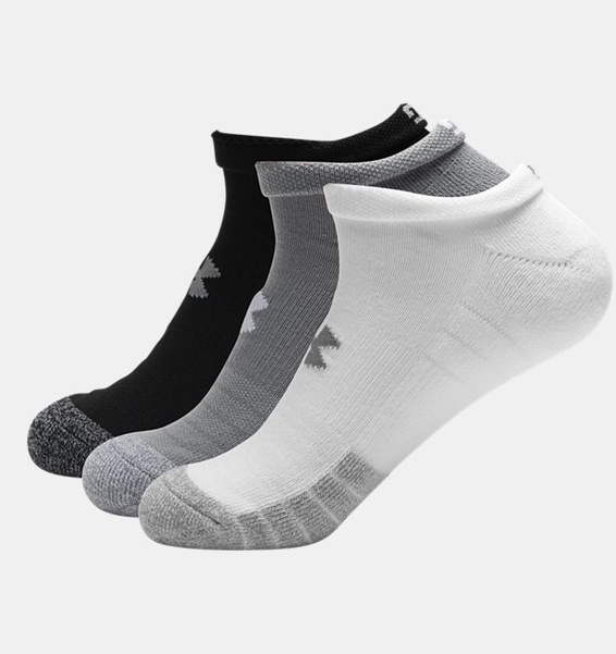 Gri Yetişkin HeatGear® No Show Çorap 3'lü Paket