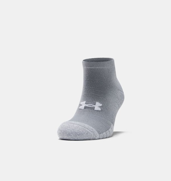 Gri Yetişkin HeatGear® Lo Cut Çorap 3'lü Paket
