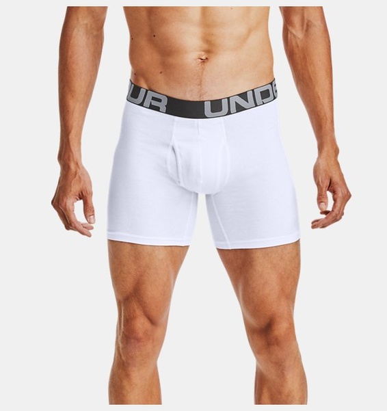 Beyaz Erkek Charged Cotton® 6" Boxerjock® – 3'lü Paket
