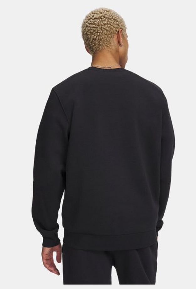 Erkek UA Icon Fleece Bisiklet Yaka Sweatshirt Siyah 195253901089