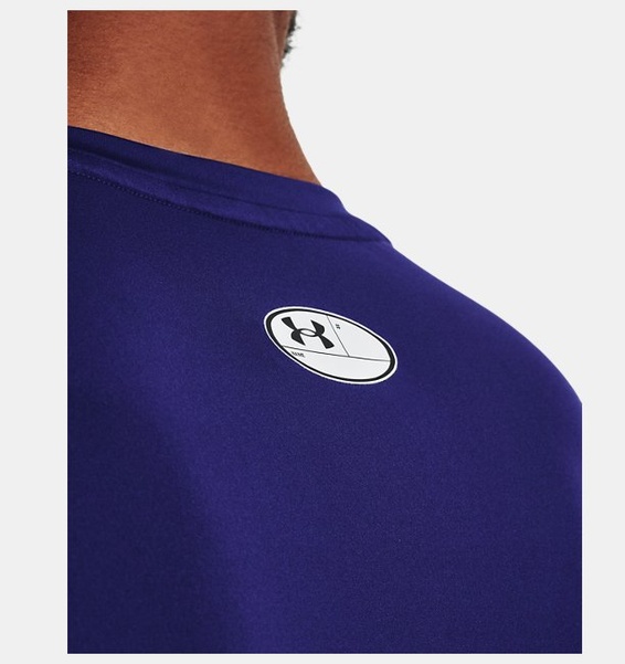 Mavi Erkek UA HG Armour Fitted Kısa Kollu T-shirt