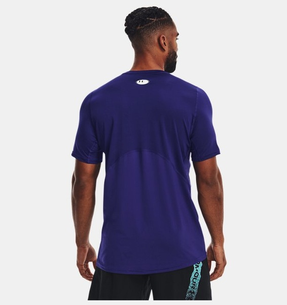 Mavi Erkek UA HG Armour Fitted Kısa Kollu T-shirt