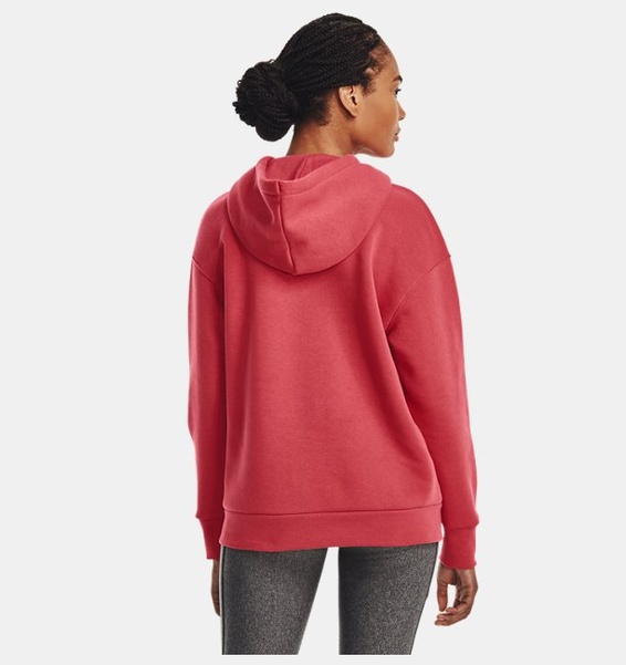Kırmızı Kadın UA Essential Fleece Kapüşonlu Üst