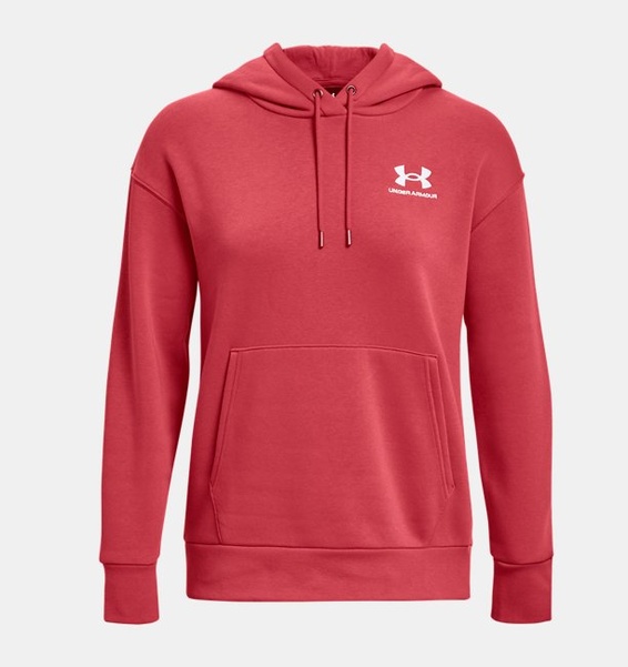 Kırmızı Kadın UA Essential Fleece Kapüşonlu Üst