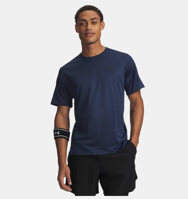 Erkek UA Tech Vent Kısa Kollu T-shirt Lacivert