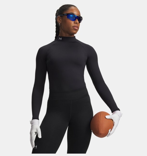 Siyah Kadın UA CG Authentics Mockneck Uzun Kollu T-shirt