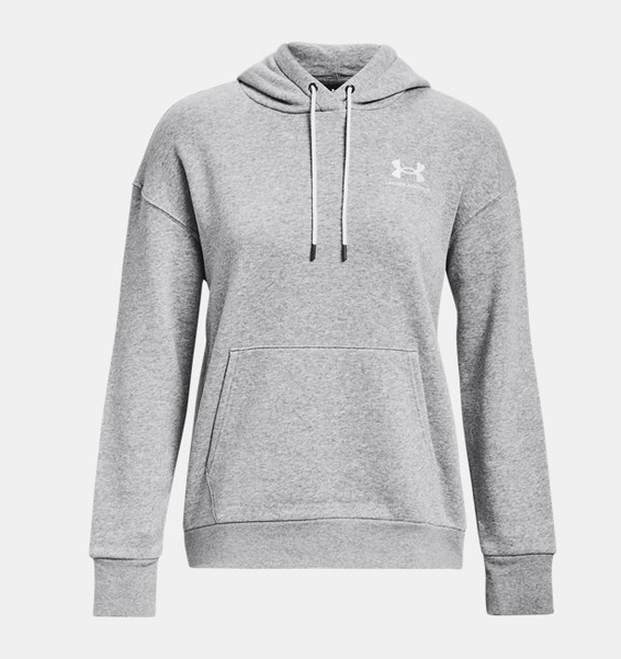 Gri Kadın UA Essential Fleece Kapüşonlu Üst