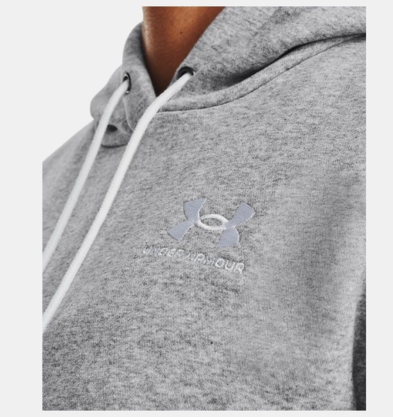 Gri Kadın UA Essential Fleece Kapüşonlu Üst