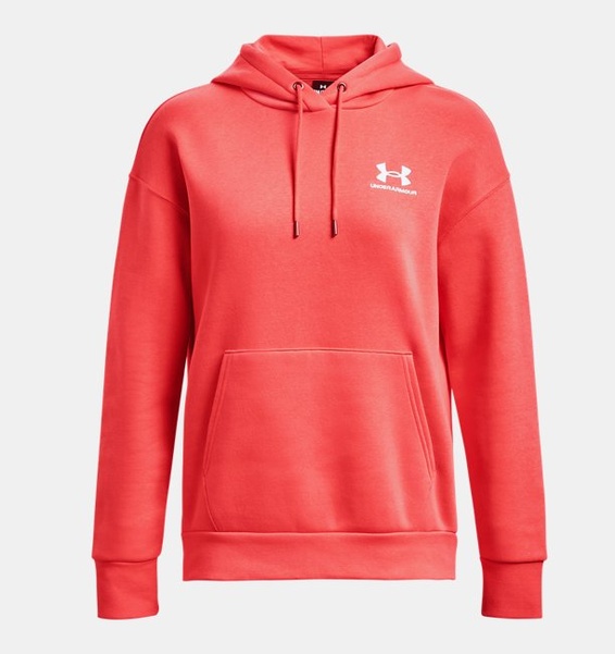 Kırmızı Kadın UA Essential Fleece Kapüşonlu Üst