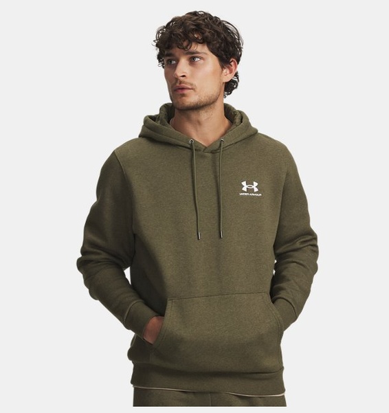 Haki Erkek UA Icon Fleece Kapüşonlu Üst