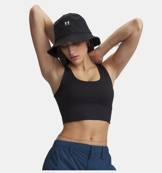 Siyah Kadın UA Meridian Fitted Crop Atlet