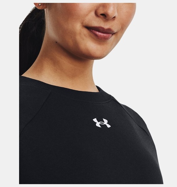 Siyah Kadın UA Rival Fleece Bisiklet Yaka Sweatshirt