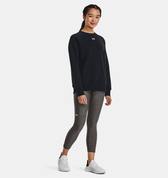 Siyah Kadın UA Rival Fleece Bisiklet Yaka Sweatshirt