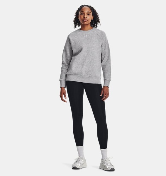 Gri Kadın UA Rival Fleece Bisiklet Yaka Sweatshirt